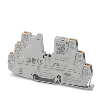 Phoenix Contact Electronic Circuit Breaker; PTCB E1 24DC/0.1A NO; 1-Channel; 0.1A; 24VDC; Push-In Terminal